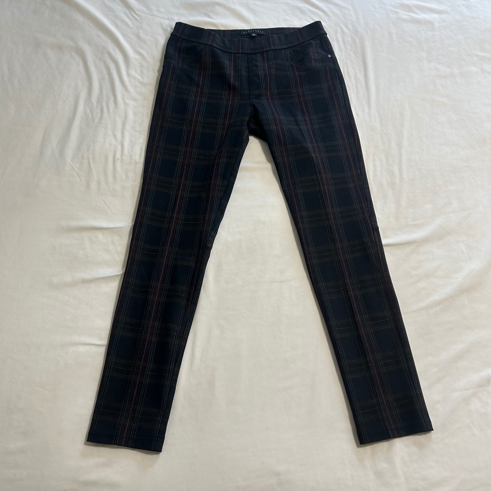 Sanctuary Womens Plaid Pull On Leggings Black Burgundy Grey Pants SP Small Petit